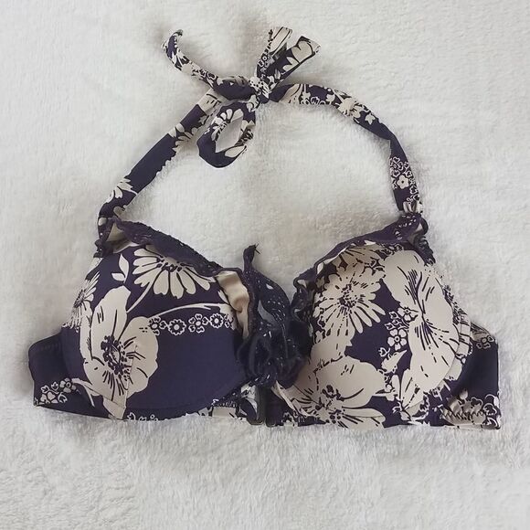 Becca by Rebecca Virtue Purple Floral Bikini Top - Picture 1 of 10